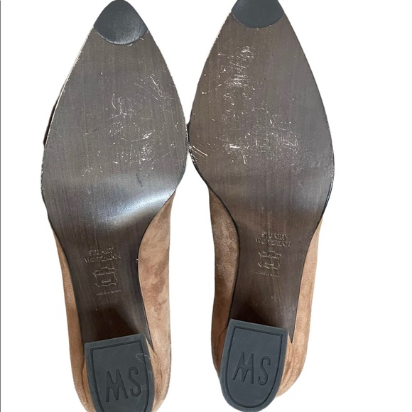Stuart Weizman Broom Tassel Suede Block-heel Pumps size 7M - Picture 13 of 13